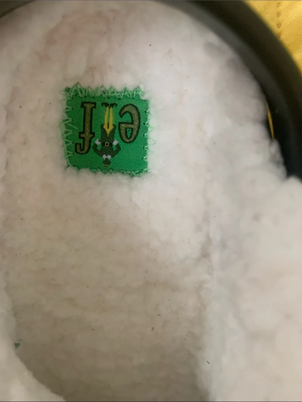 CROCS Kids Green Elf-Themed Clogs with White Sherpa Lining